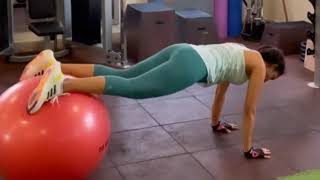 Andrea Jeremiah Doing Workouts on Gym Ball Exclusive Visuals from Gym Latest Video