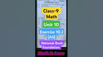 Class-9 Math Unit-10  exercise 10.2 all question NBF, national book foundatio #shorts #class9 #maths