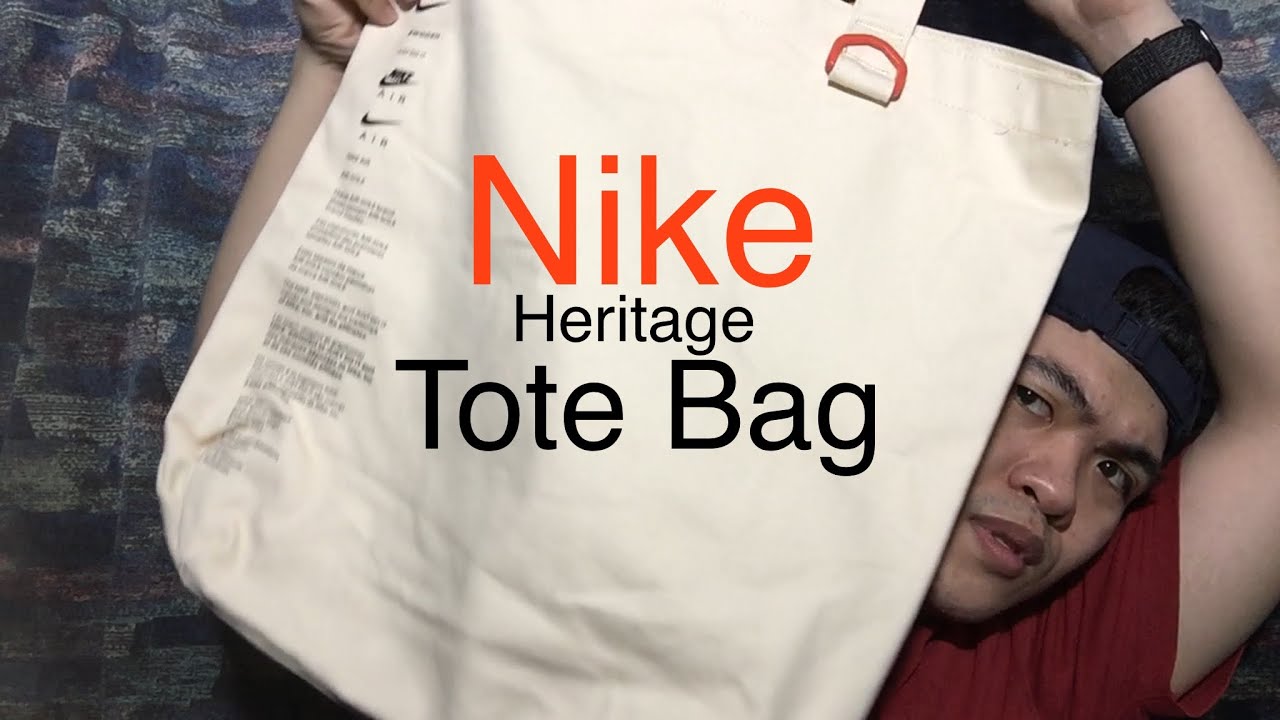 Rare Quality New Original NIKE Heritage Retro Logo Large Canvas Shopper Tote  Bag