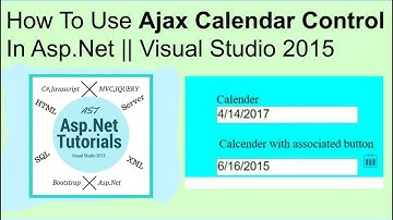 How to use ajax calendar control in asp net || visual studio 2015