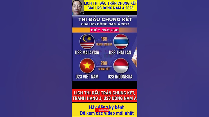 Lịch thi đấu trận chung kết giải U23 Đông Nam Á #short #u23