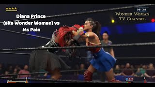 WWE/ W2K23 Ms Pain vs Diana Prince dress/boots/pantyhose (Gal Gadot Superheroine) Iron-Woman Match