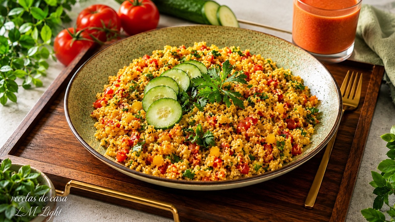 ENSALADA VIRAL DE CUSCÚS Y GAZPACHO |La Receta de Verano Más Fresca Fácil Deliciosa del mundo entero