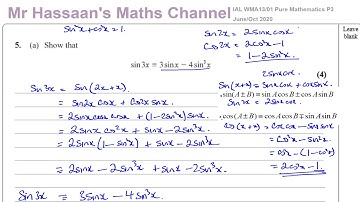 WMA13 IAL (Edexcel) P3 June/Oct 2020 Q5 Trigonometric Identities, Integration of Trig Expressions
