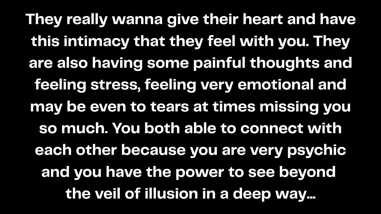 They really wanna give their heart and have this intimacy that they feel with you. They are also...