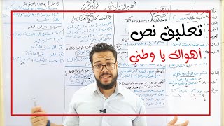 تعليق نص أهواك يا وطني | النصوص | الثالث الثانوي| ثانوية عامة 2022| (009)| دفعة التابلت| نظام جديد