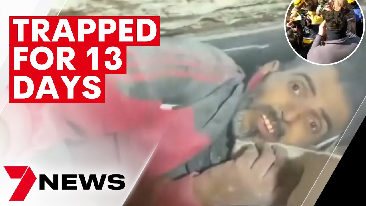 Man survived 13 days trapped after earthquake in Antakya, Turkey | 7NEWS