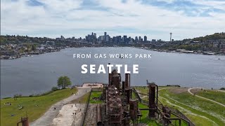 Seattle from Gas Works Park | Hyperlapse DJI Mini 4 Pro drone video