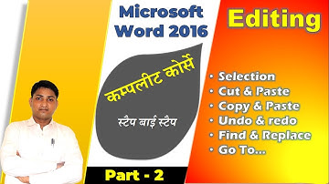Microsoft Word | Part - 2 | Editing Features | Vidya Bharti Skill Development | Computer Course