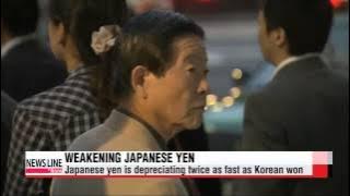 Japanese yen depreciating twice as fast as the Korean won   엔화, 내년까지 원화보다 ′낙하속도′