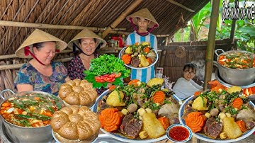 Bắp Bò Hầm Tiêu Xanh, Bánh Mì Hoa | Món Ăn Ngon Ngày Cưới Miền Quê || Wedding day dishes
