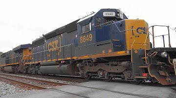 CSX Mixed Freight Train With An EMD SD40-2 Engine