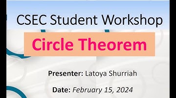 R1 CSEC Student Workshop Series: Circle Theorem, Feb 2024