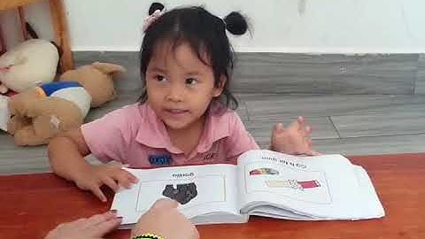 Tiếng Anh Giao Tiếp Thiếu Nhi Tại Phan Thiết: Lily reading a book called ABC Book