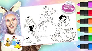 Disney Princess Coloring Book Compilation | Colouring Snow White, Belle & Aurora with Animals