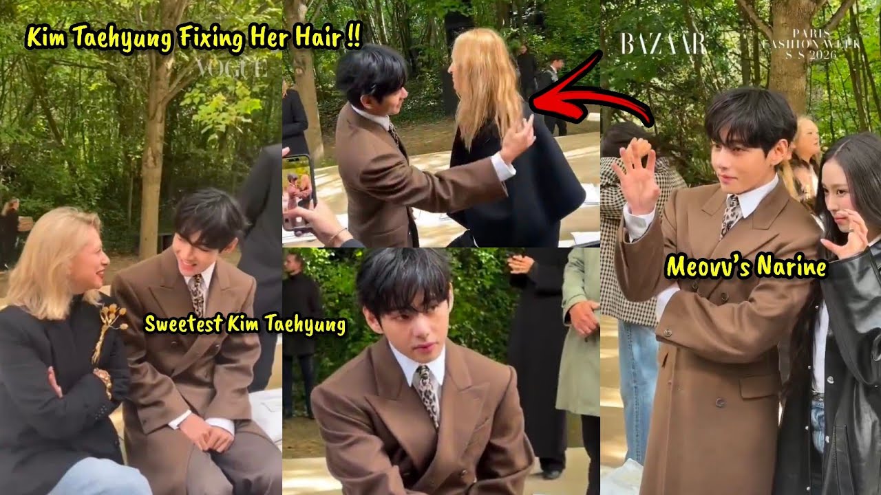 Как Ким Тэхён поправила причёску 😭 Тэ с Наринэ из Meovv и TWS на шоу Celine