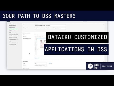 Dataiku Customized Applications in DSS