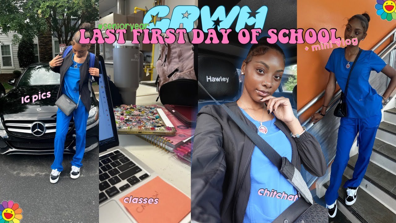 LAST FIRST DAY OF HIGH SCHOOL GRWM + VLOG - YouTube