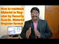 security guards training // How to maintain Materials register //Material Register format