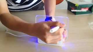 LED Message Clock Blue Light with Memo Board and USB2.0 Hub-White - MyLED.com
