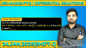 Let f be a differentiable function such that2(x+2)2f(x)-3(x+2)2 =10 fo(t+2)f(t) dt,x ≥ 0 Then f(2)