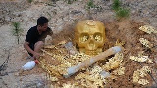 I can't believe my eyes. I found the pirate's buried gold treasure, worth millions of dollars