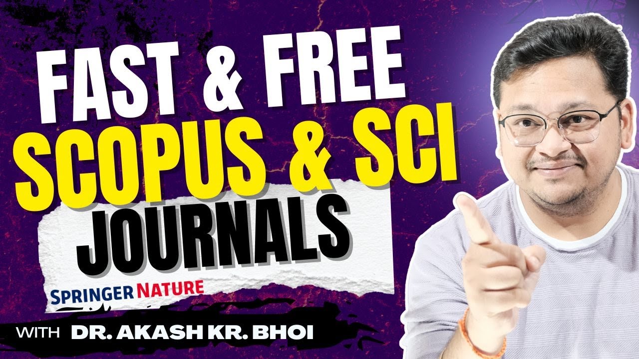 FREE and FAST SCOPUS and SCI Journal Publication || Journal Finder | SpringerLink || Hindi