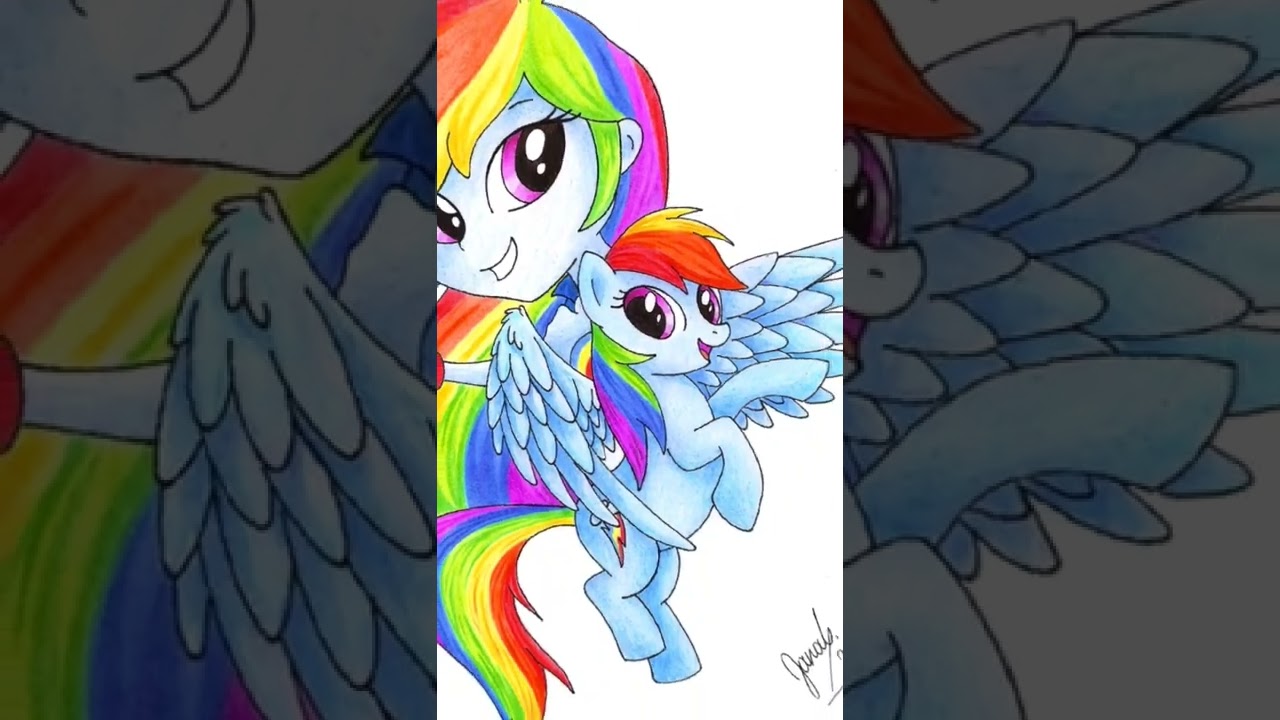 pony rainbow dash and human rainbow dash edit