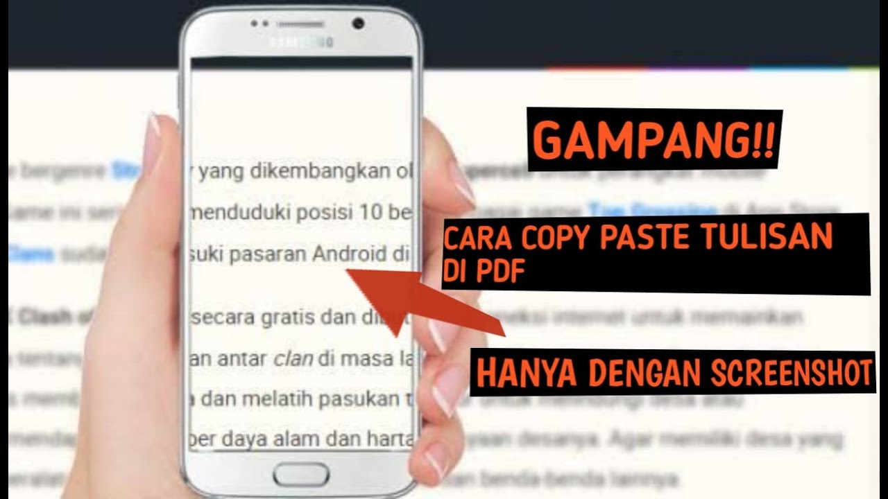cara copy paste tulisan di pdf dengan screenshot berhasil 100% di HP ...