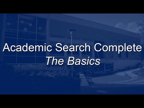 Academic Search Complete (New Interface)