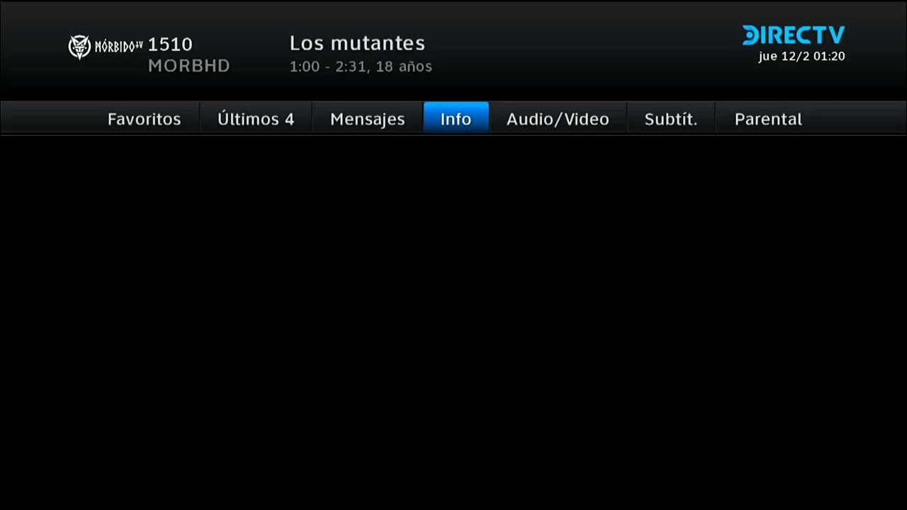 DIRECTV Argentina y Chile 11 Febrero 2026 Canal 1310 El Reino Infantil y Canal 1510 Mórbido TV 