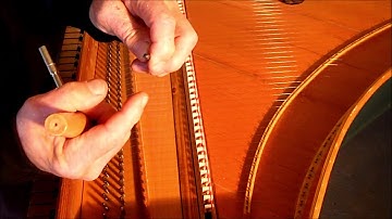 Replacing a harpsichord string  Peter Barnes 2020