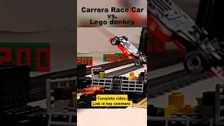 Carrera RACE CAR CRASH with Lego DONKEY #lego #carrera #crash #donkey #train