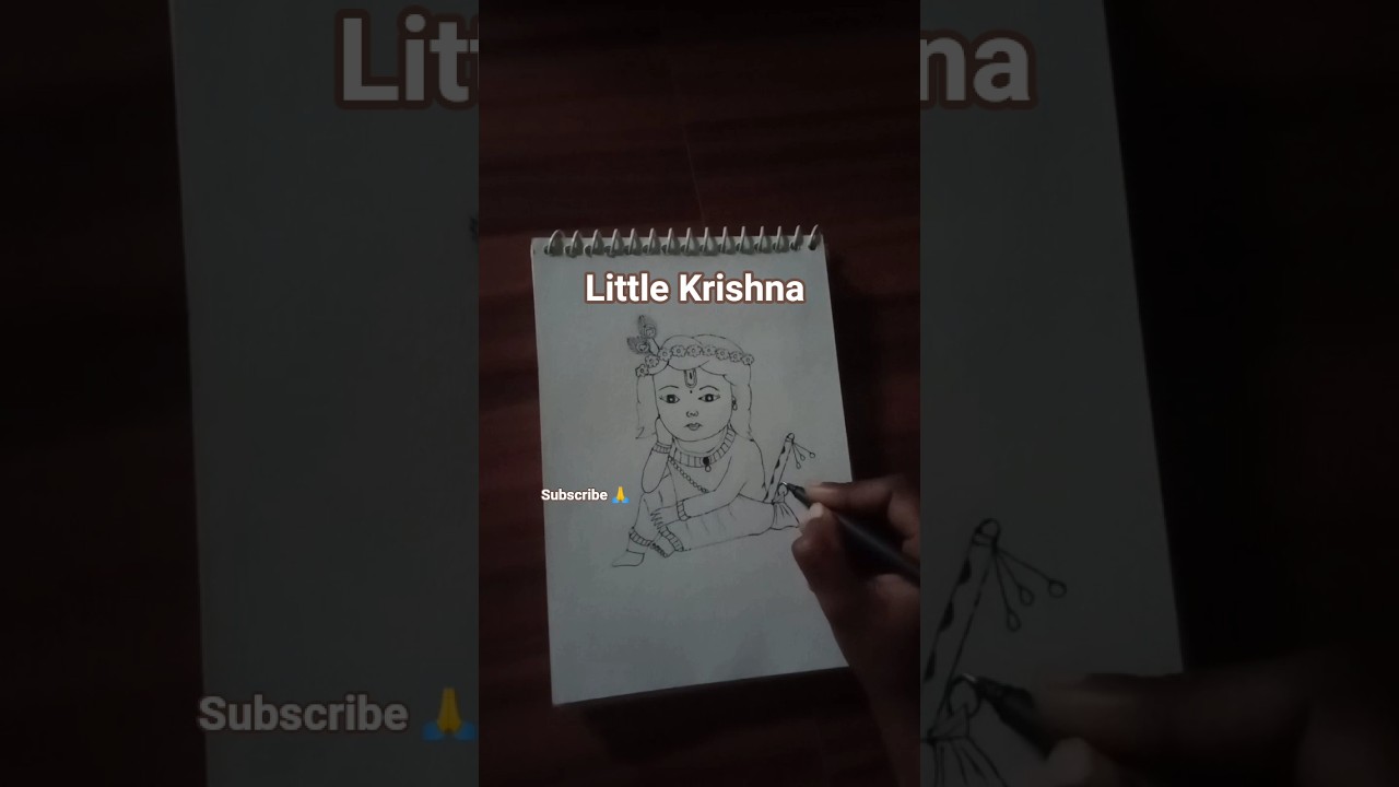 little Krishna drawing with pencil✏️