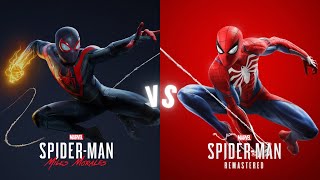 Spider-Man Miles Morales vs Spider-Man Remastered - Physics and Details Comparison #games4us