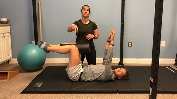 Deadbug with foam roller pass
