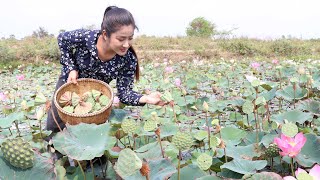 Have You Ever Picked Lotus Fruit At Your Place? / Pick Lotus Fruit From Village Pond For My Recipe