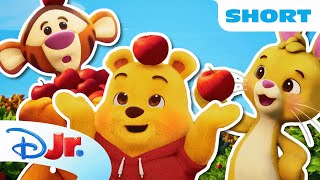 pooh bear tigger rabbit go apple picking playdate winnie