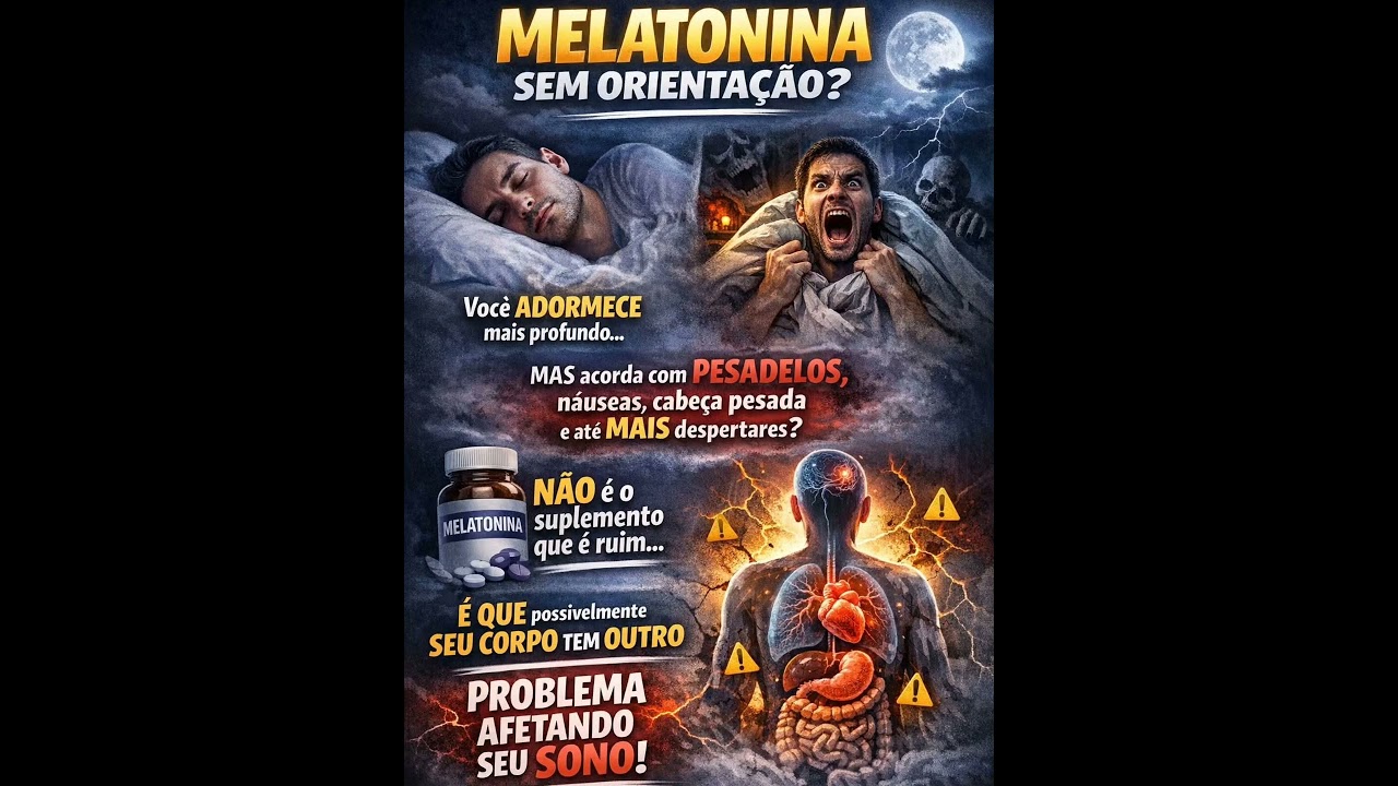⚠️Melatonina é o principal hormônio que o corpo produz para fazer DORMIR bem;...