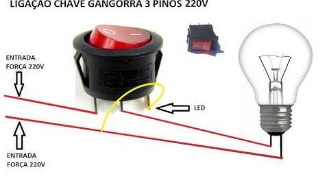 LIGAÇÃO CHAVE GANGORRA 3 PINOS 220V