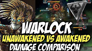 Warlock Awakened Vs Unawakened Damage Comparison | Does He need To Be Awakened | MCOC