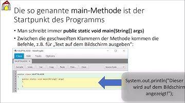 Informatik Klasse 10 Java mit BlueJ - Stunde 1 (die main-Methode) [Projekt SPIELAUTOMAT]