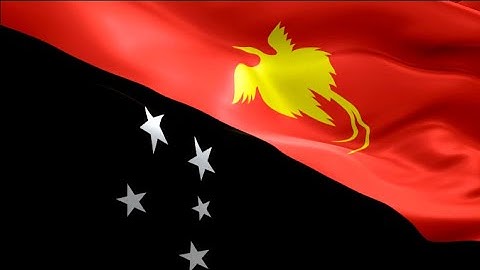 Papua New Guinea waving flag. National 3d Moresby flag waving. Sign of Papua. Papua New Guinea flag