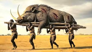 Life 3.2 Million Years Ago The Giant Saber-Tusked Boar Encounters Homo Habil