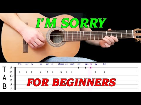 I'M SORRY | Easy guitar melody lesson for BEGINNERS (with tabs) - Brenda Lee