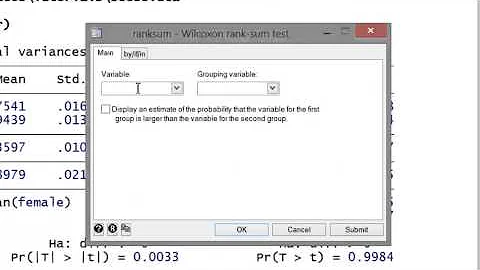 Stata Tutorial: Wilcoxon (Mann-Whitney) Rank Sum Test