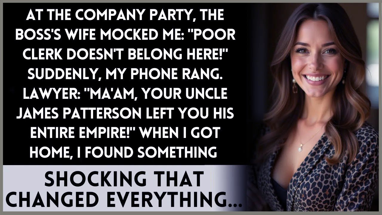 Boss's wife humiliated me as a poor clerk, but husband's inheritance turns tables!