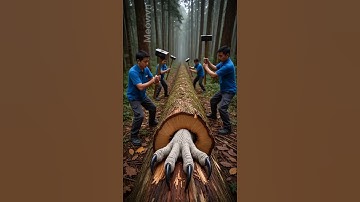 rescue owl from giant log #animals #funny #shorts