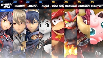 [Fan Request] Mythra/Pyra, Corrin, Lucina, & Sora vs. Yellow Team