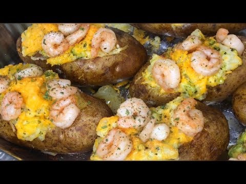 Easy Dinner Meals | Twice Stuffed Baked Potatoes With Shrimp